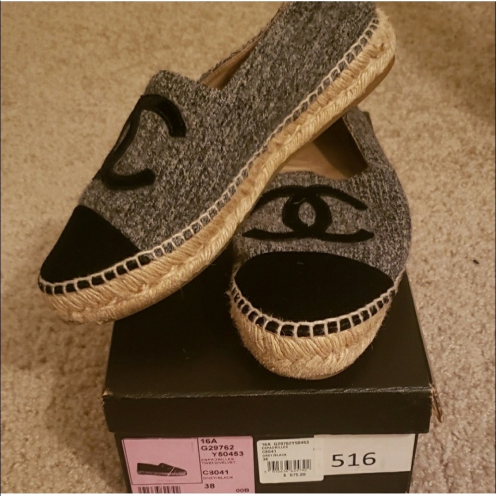 Chanel Velvet Espadrilles 🖤